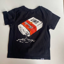 Load image into Gallery viewer, Unit kids boys size 4 black short sleeve t-shirt gasoline, VGUC
