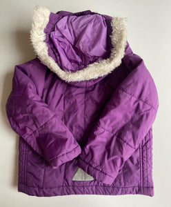 Thomas Cook kids girls size 4 purple hooded warm jacket coat, GUC