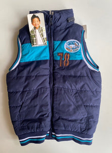 Orchestra kids boys size 6 navy blue puffer vest zip, BNWT