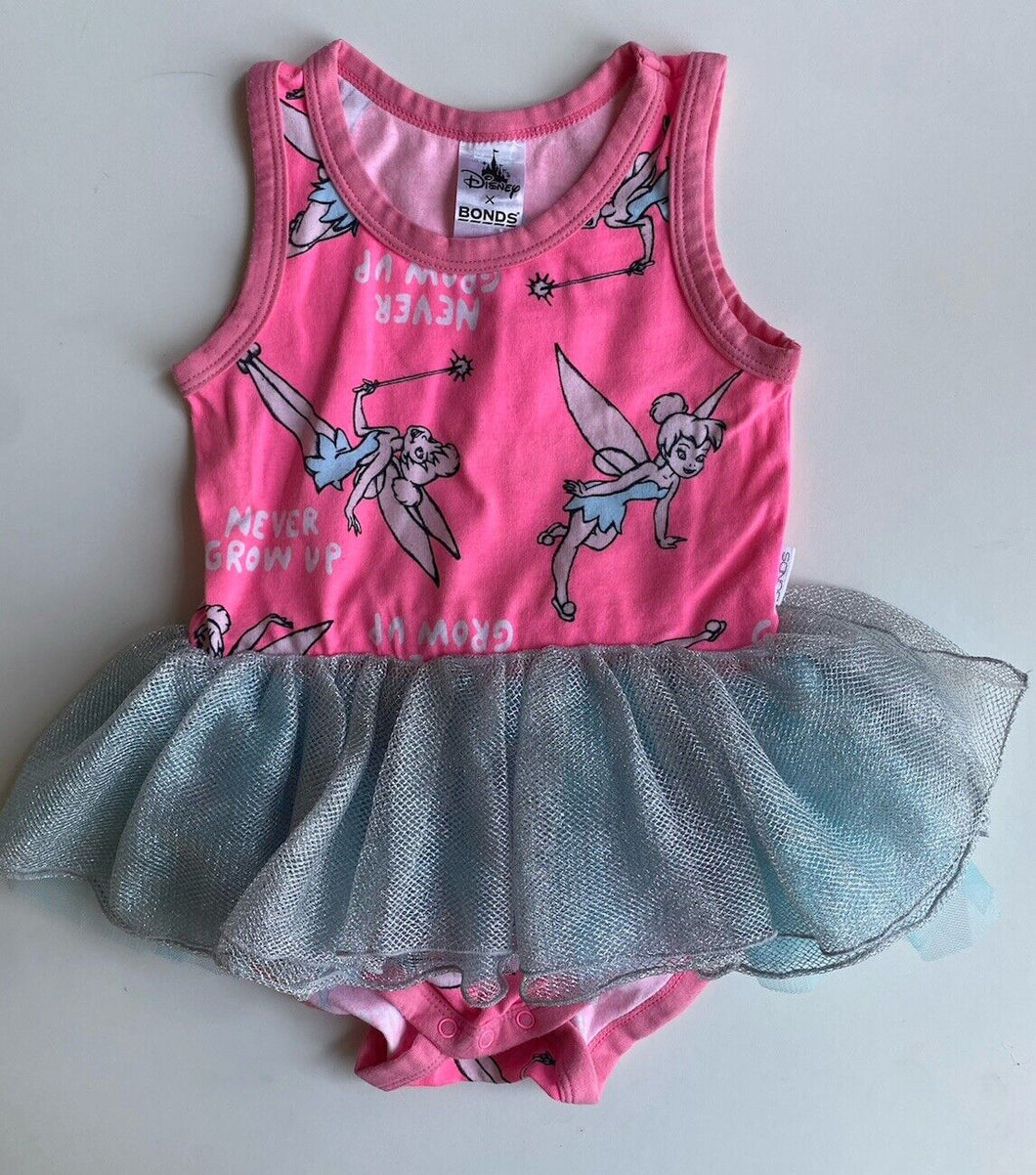 Bonds x Disney baby girl size 12-18 months pink Tinkerbell tutu dress, VGUC