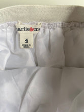 Load image into Gallery viewer, Charlie &amp; Me kids girls size 4 white silver spotted tutu skirt, VGUC
