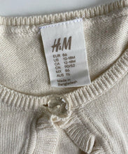 Load image into Gallery viewer, H&amp;M baby girl size 12-18 months cream knit bolero cardigan, VGUC
