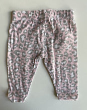 Load image into Gallery viewer, Seed baby girl size 0-3 months pink grey leopard print leggings pants, VGUC
