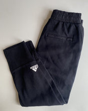 Load image into Gallery viewer, Adidas kids size 9-10 years black drawstring track pants, EUC
