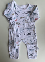 Load image into Gallery viewer, Emotion &amp; Kids baby size 3-6 months white underwater ocean animals, VGUC
