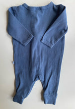 Load image into Gallery viewer, Marquise baby size 3-6 months blue ribbed one-piece zip, GUC
