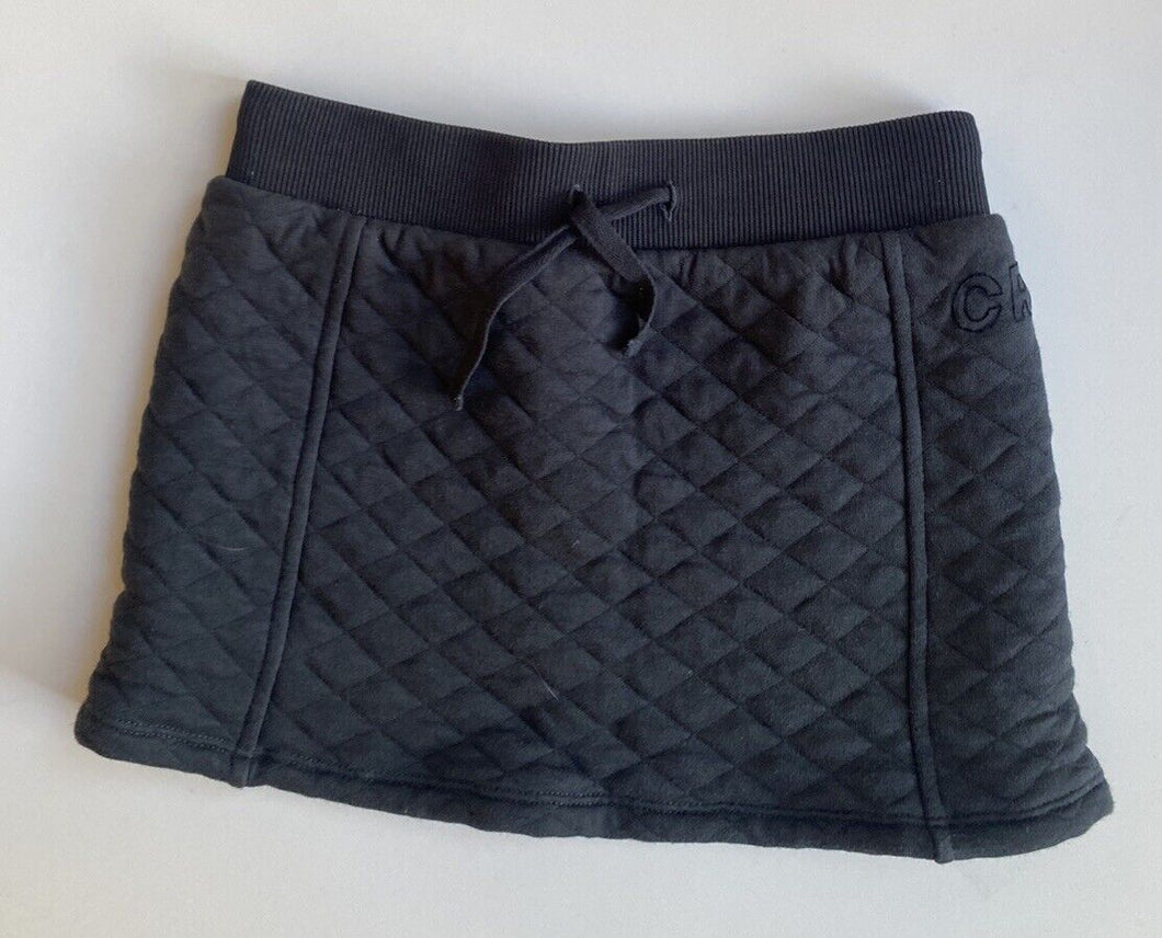 Country Road kids girls size 7 black quilted elastic waist skirt, VGUC