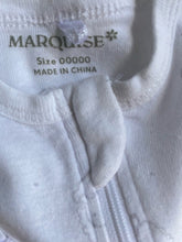 Load image into Gallery viewer, Marquise baby size 00000 premature white one-piece sheep zip, VGUC
