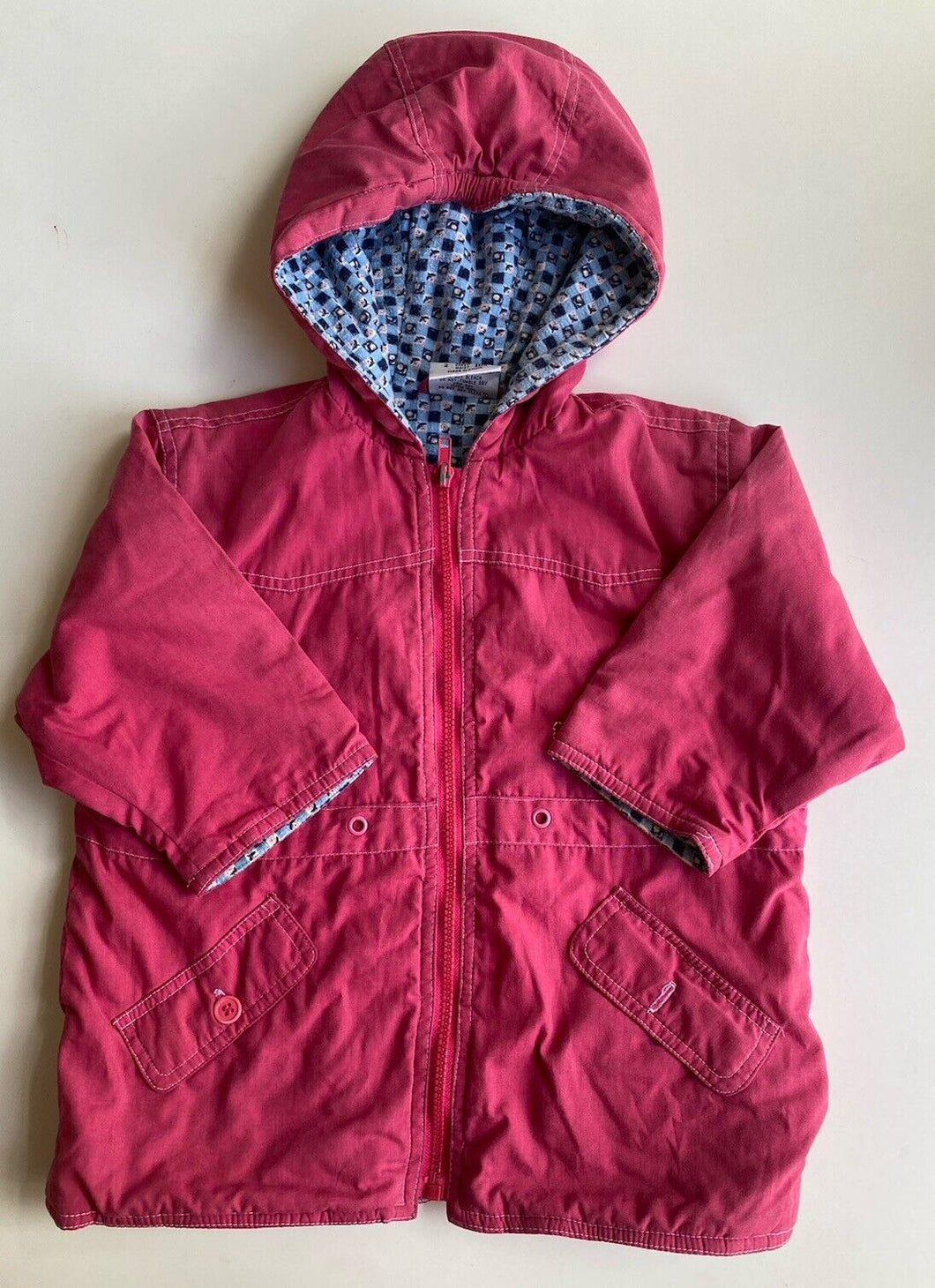 Kid Terrific kids girls toddler size 2 pink vintage zip up hooded jacket, VGUC