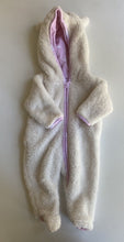 Load image into Gallery viewer, Tiny Little Wonders baby size 0-3 month white fluffy hooded sheep one-piece VGUC
