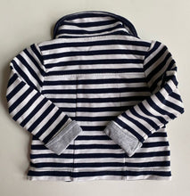 Load image into Gallery viewer, Target baby girl size 12-18 months navy blue white stripe button up jacket, VGUC
