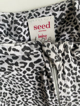 Load image into Gallery viewer, Seed baby girl size 0-3 months black white leopard print one-piece zip, VGUC
