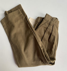 Freidelle kids size 4 brown elastic waist high waisted chino pants vintage, BNWT