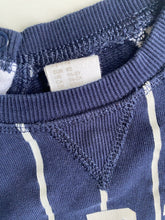 Load image into Gallery viewer, H&amp;M baby size 18-24 months blue white stripe pullover jumper PARIS, EUC
