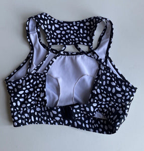 Su & So women's size S black white breastfeeding crop top activewear, VGUC