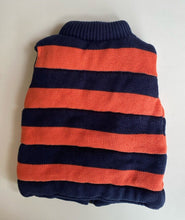 Load image into Gallery viewer, Seed baby size L (18-24 months) orange navy blue knit zip up vest, VGUC
