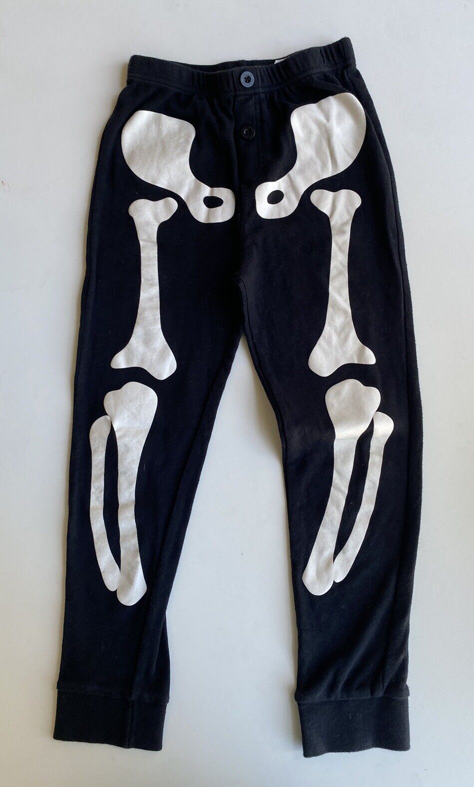 Milkshake kids size 7 black white skeleton leggings pants, VGUC