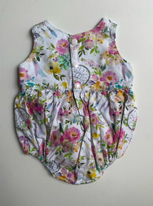 Unbranded baby size 0-3 months floral summer romper, VGUC