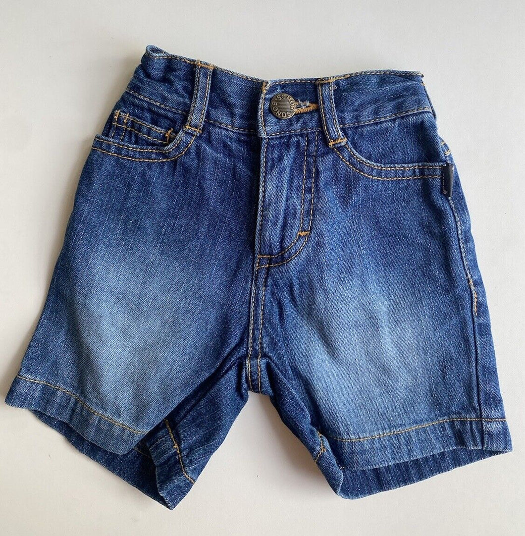 Bonds baby size 3-6 months blue denim elastic waist shorts, VGUC