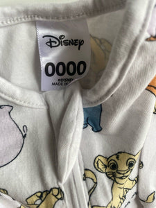 Disney baby size newborn white Lion King character one-piece, VGUC