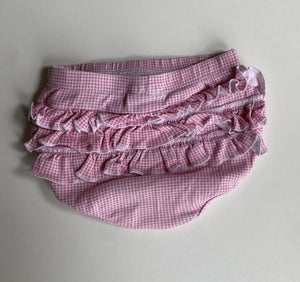 Marquise baby girl size 0-3 months pink white spotted bloomers ruffle, GUC