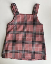 Load image into Gallery viewer, Mini Mango baby girl size 12-18 months pink check pinafore dress, EUC
