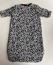 Load image into Gallery viewer, Baby Baby baby size 3-6 months grey black leopard print sleeping bag zip, EUC
