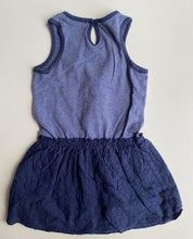 Load image into Gallery viewer, Pumpkin Patch baby girl size 12-18 months blue stripe sleeveless dress, VGUC
