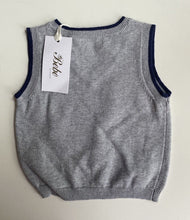 Load image into Gallery viewer, Bebe by Minihaha baby size 6-9 months grey knitted vest elephant, BNWT
