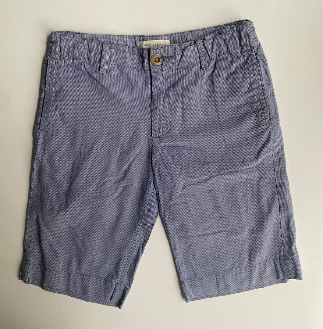 Witchery Kids boys size 6 blue check chino shorts, VGUC