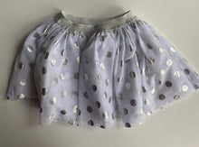 Load image into Gallery viewer, Charlie &amp; Me kids girls size 4 white silver spotted tutu skirt, VGUC
