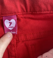 Load image into Gallery viewer, Littlehorn kids size 7 red jeans pants adjustable waist, VGUC
