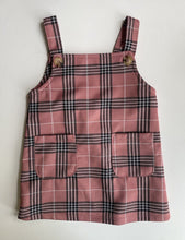 Load image into Gallery viewer, Mini Mango baby girl size 12-18 months pink check pinafore dress, EUC
