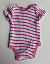 Load image into Gallery viewer, Babies R Us baby girl size 0-3 months pink white stripe bodysuit ladybug, VGUC
