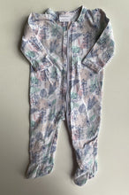 Load image into Gallery viewer, Marquise baby girl size 3-6 months pink green floral one-piece zip, GUC
