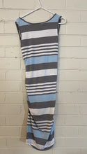 Load image into Gallery viewer, Ripe women&#39;s size XS maternity grey blue stripe sleeveless dress, GUC
