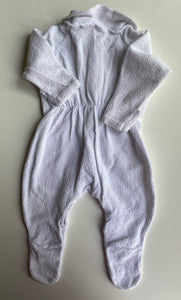 Bonds baby size 3-6 months white Terry towelling collared wondersuit, VGUC