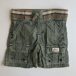 Pumpkin Patch baby boy size 3-6 months olive green cargo shorts, VGUC