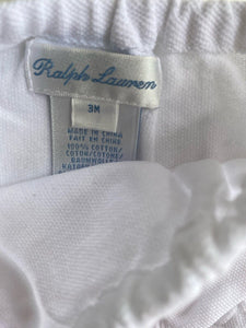 Ralph Lauren baby size 0-3 months white elastic waist bloomers pants, VGUC