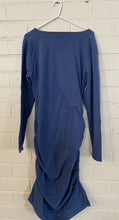 Load image into Gallery viewer, Ripe women&#39;s size XL maternity blue grey stripe long sleeve dress, GUC
