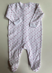 Marquise baby girl size 3-6 months white one-piece pink bows, GUC