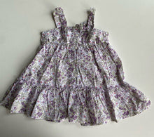 Load image into Gallery viewer, Bebe by Minihaha baby girl size 6-9 months purple pink floral summer dress, VGUC
