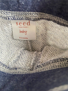 Seed baby size 0-3 months blue marle drawstring tracksuit pants, VGUC