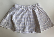 Load image into Gallery viewer, Kids &amp; Co. kids girls size 5 grey white stripe spotted circle skirt, VGUC
