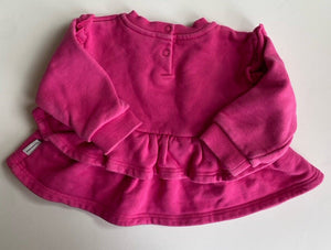 Country Road baby girl size 6-12 months pink frill radish pullover jumper, VGUC