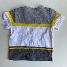 Load image into Gallery viewer, Hugo Boss baby size 6-9 months grey yellow short sleeve t-shirt top, VGUC
