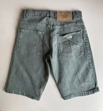 Load image into Gallery viewer, Zara kids size 11-12 years faded green denim adjustable waist shorts, VGUC
