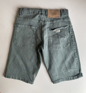 Zara kids size 11-12 years faded green denim adjustable waist shorts, VGUC