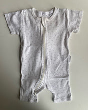 Load image into Gallery viewer, Purebaby baby size 3-6 months white grey ferns romper one-piece, VGUC
