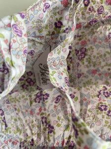 Bebe by Minihaha baby girl size 6-9 months purple pink floral summer dress, VGUC